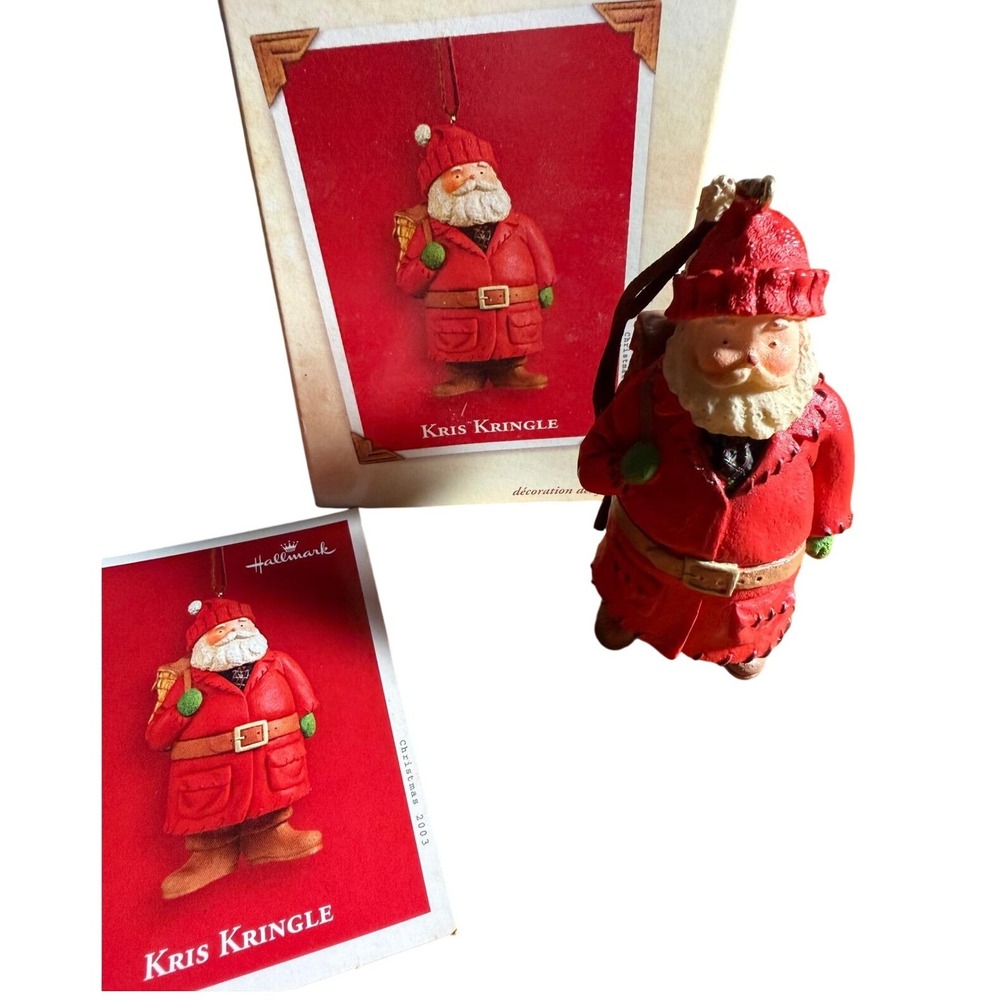Hallmark Keepsake Kris Kringle Santa Ornament 2003 Sharon Visker Red Coat Boxed